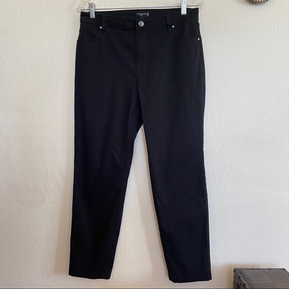 Susan Graver Stretch Sateen Ankle Pants - Picture 2 of 9
